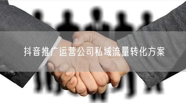 抖音推广运营公司私域流量转化方案