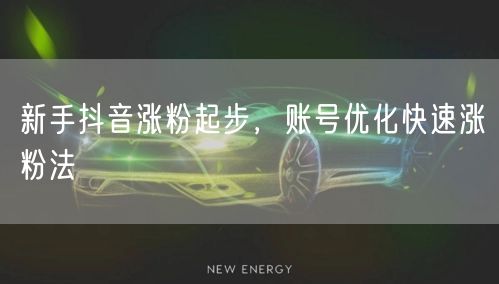 新手抖音涨粉起步，账号优化快速涨粉法