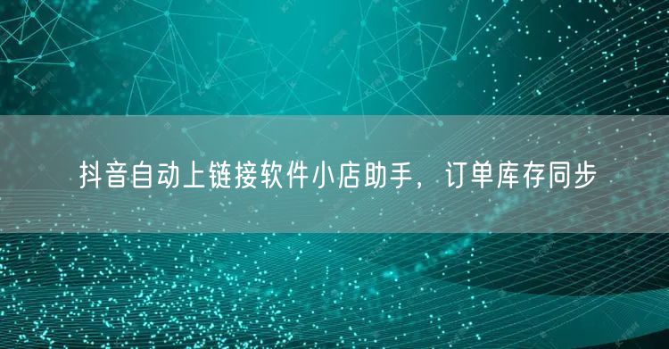 抖音自动上链接软件小店助手，订单库存同步