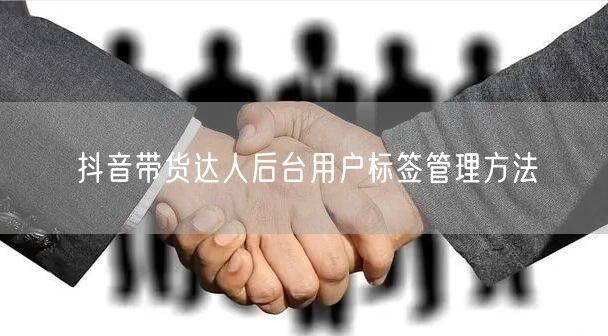 抖音带货达人后台用户标签管理方法