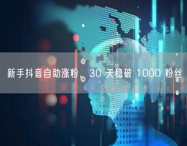 新手抖音自助涨粉，30 天稳破 1000 粉丝