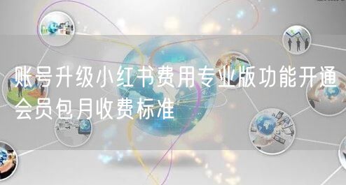 账号升级小红书费用专业版功能开通会员包月收费标准
