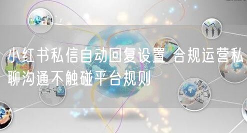 小红书私信自动回复设置 合规运营私聊沟通不触碰平台规则