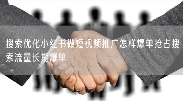 搜索优化小红书做短视频推广怎样爆单抢占搜索流量长期爆单