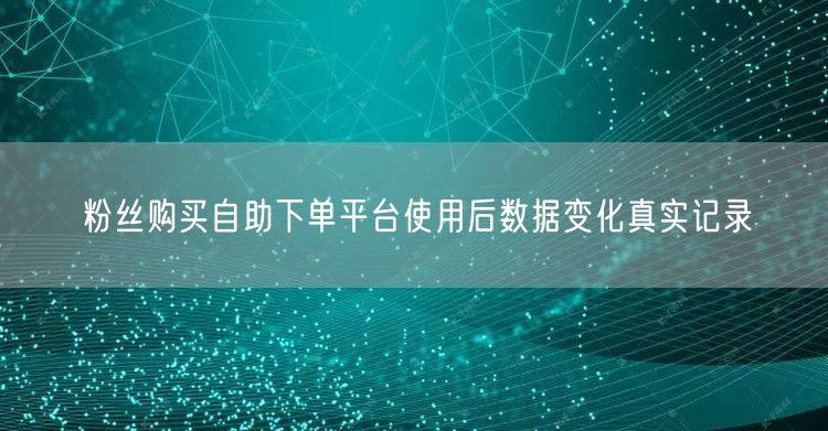 粉丝购买自助下单平台使用后数据变化真实记录