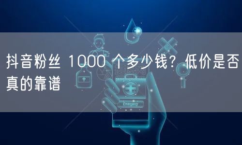 抖音粉丝 1000 个多少钱？低价是否真的靠谱