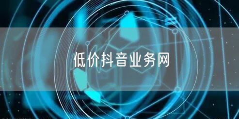 低价抖音业务网