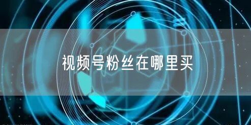 视频号粉丝在哪里买