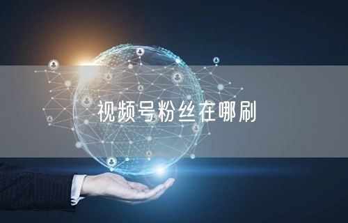 视频号粉丝在哪刷