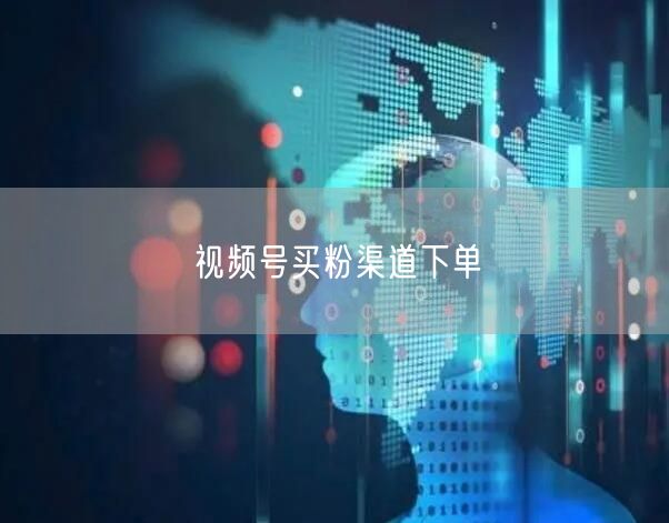视频号买粉渠道下单
