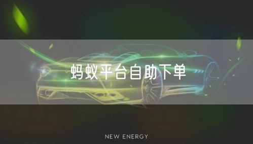 蚂蚁平台自助下单