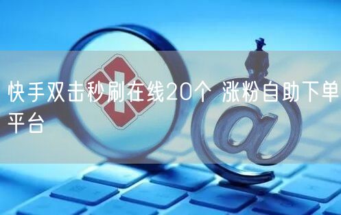 快手双击秒刷在线20个 涨粉自助下单平台