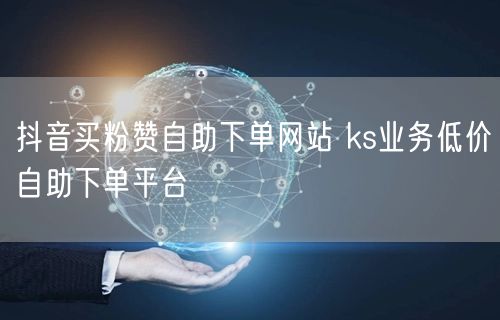 抖音买粉赞自助下单网站 ks业务低价自助下单平台