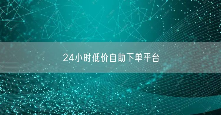 24小时低价自助下单平台