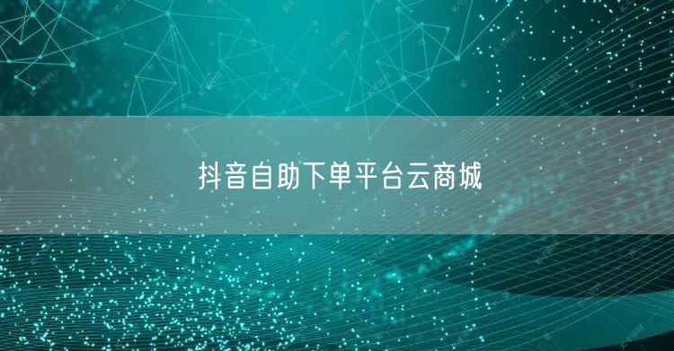 抖音自助下单平台云商城