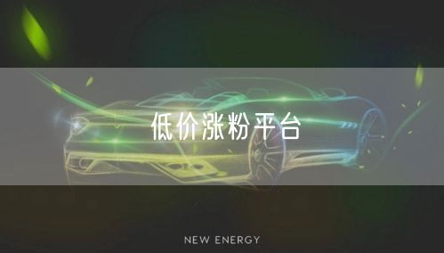 低价涨粉平台